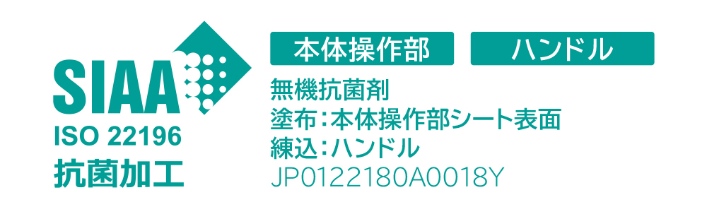 触る部分を菌から守る。[抗菌加工]