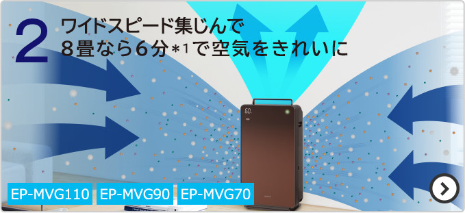 加湿空気清浄機 EP-MVG110・EP-MVG90・EP-MVG70 ： 日立の家電品