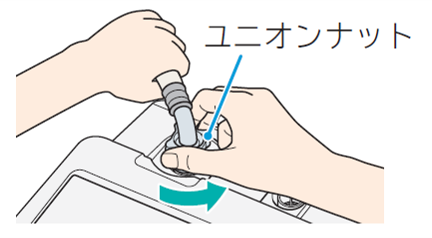 給水ホースを外す