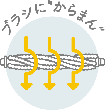 ブラシに“からまん”