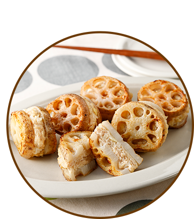 皮付きれんこんのはさみ焼き