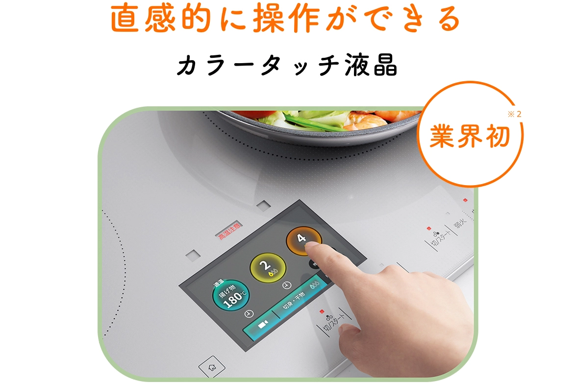 直感的に操作ができるカラータッチ液晶