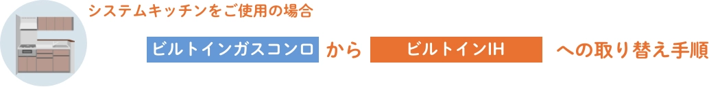システムキッチンをご使用の場合 ビルトインガスコンロからビルトインIHへの取り替え手順