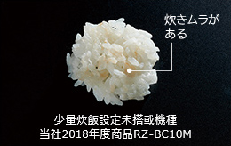 少量炊飯設定未搭載機種 当社2018年度商品RZ-BC10M