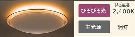 ひろびろ光色温度2,400K 主光源消灯