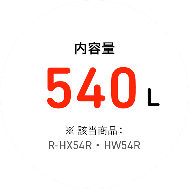 内容量540L ※該当商品：HX54R、HW54R