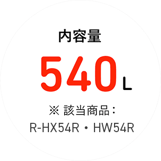 内容量540L ※該当商品：HX54R、HW54R