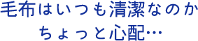 毛布はいつも清潔なのかちょっと心配…