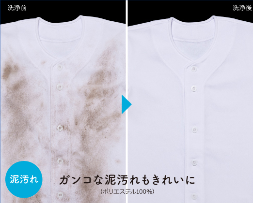 泥汚れ ガンコな泥汚れもきれいに
