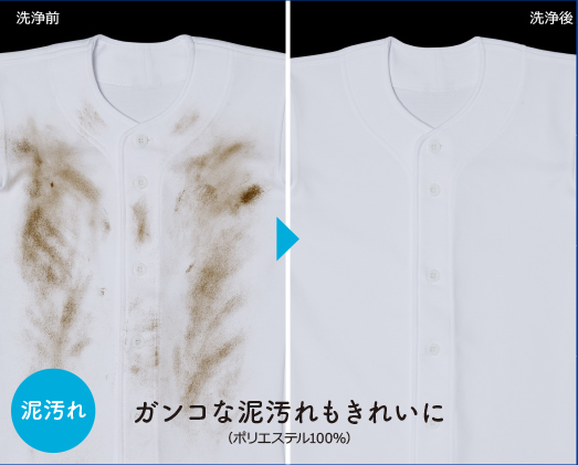 泥汚れ ガンコな泥汚れもきれいに