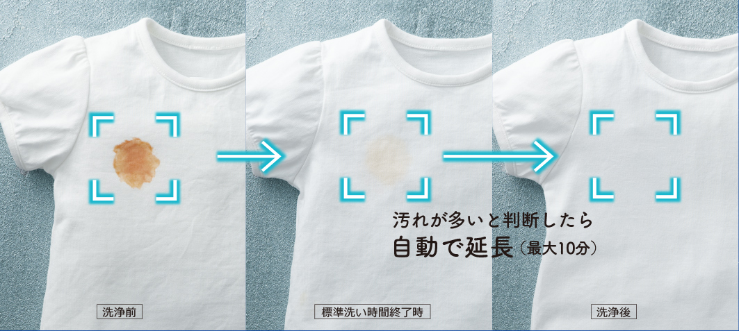 洗浄前 標準洗い時間終了時 洗浄後