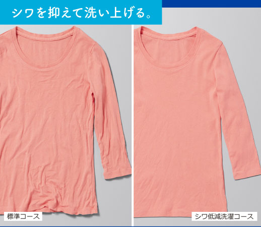 シワを抑えて洗い上げる。