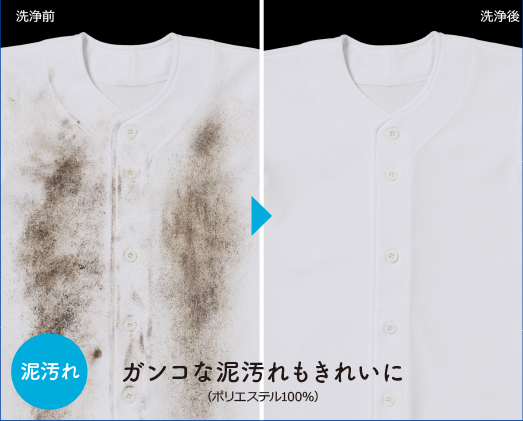泥汚れ ガンコな泥汚れもきれいに