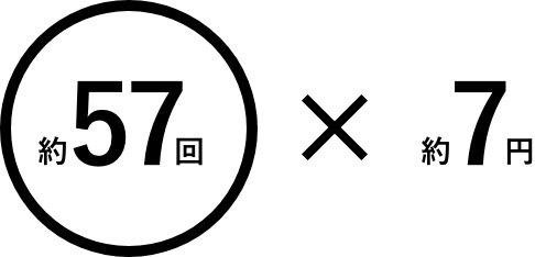 約57回×約7円