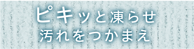 ピキッと凍らせ汚れをつかまえ