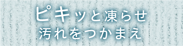 ピキッと凍らせ汚れをつかまえ