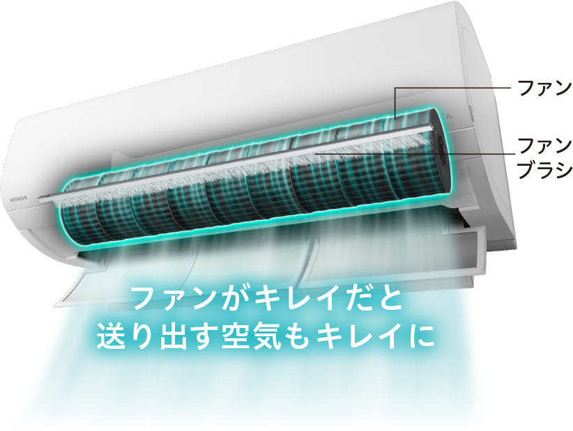 エアコン内部の清潔｜メガ暖白くまくん 壁掛タイプXKシリーズ｜日立の家電品ルームエアコン