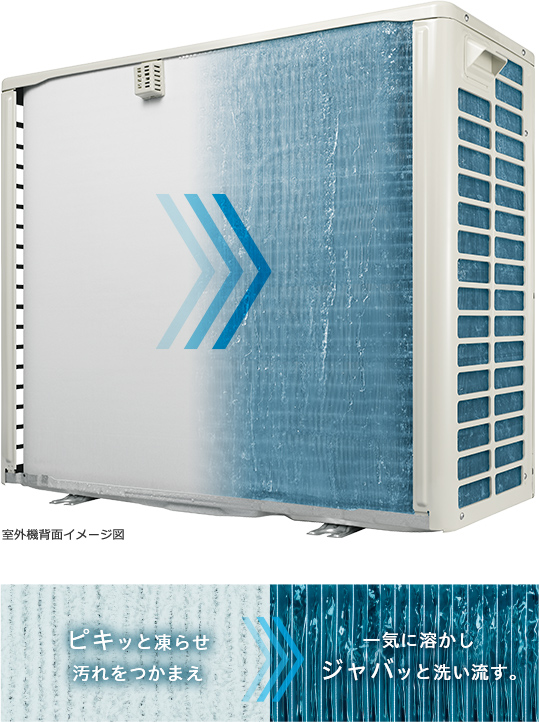 特長：室外熱交換器自動お掃除［凍結洗浄］ ： エアコン ： 日立の家電品