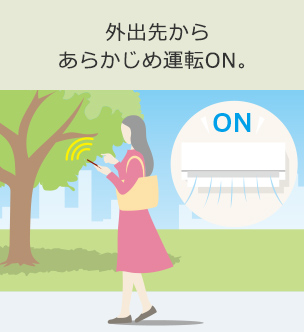 外出先からあらかじめ運転ON。