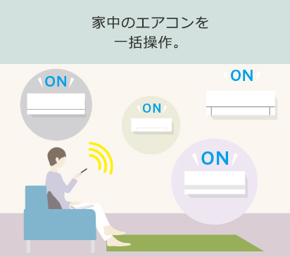 家中のエアコンを一括操作。