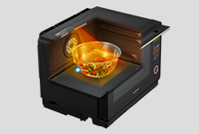 特長：300℃熱風2段オーブン ： ヘルシーシェフ MRO-W10A ： 電子レンジ