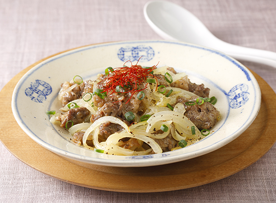 牛肉と玉ねぎのバターいため