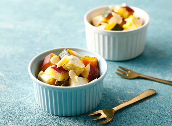 さつまいもとかぼちゃのはちみつアーモンドサラダ