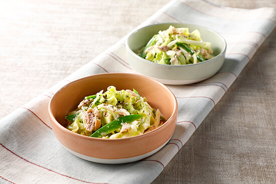 キャベツとさやえんどうのさっぱりサラダ