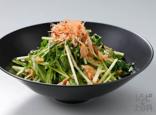 レンジで簡単！水菜の炊いたん風