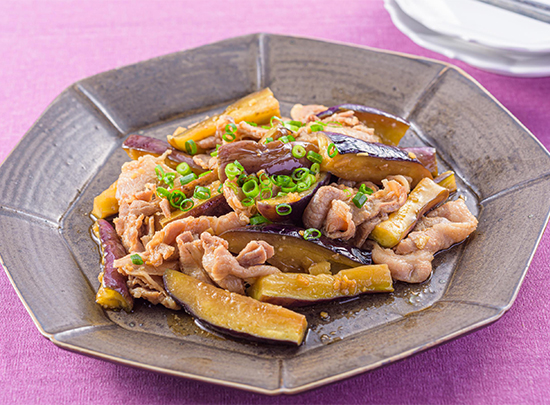 レンジで簡単！なすと豚肉のこくうま中華炒め