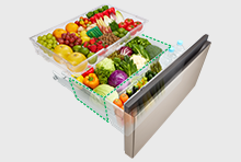 特長：まんなか野菜 ： 冷蔵庫 ： 日立の家電品
