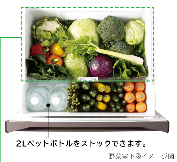 特長 新鮮スリープ野菜室 冷蔵庫 日立の家電品
