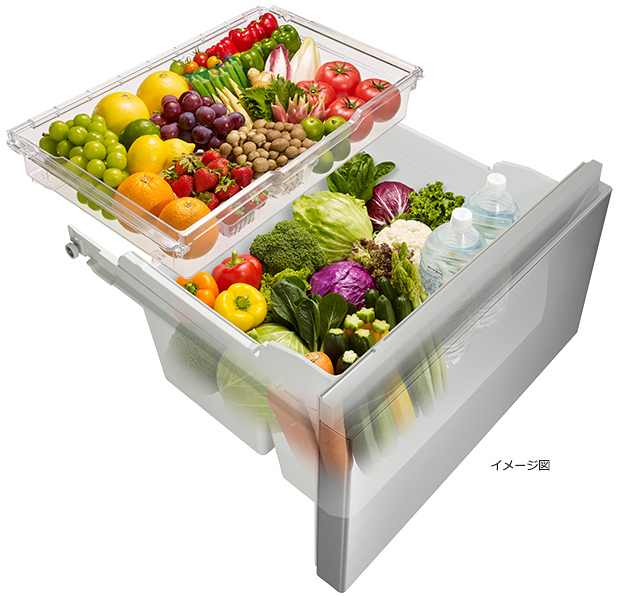 特長：うるおい野菜室 ： 冷蔵庫 ： 日立の家電品