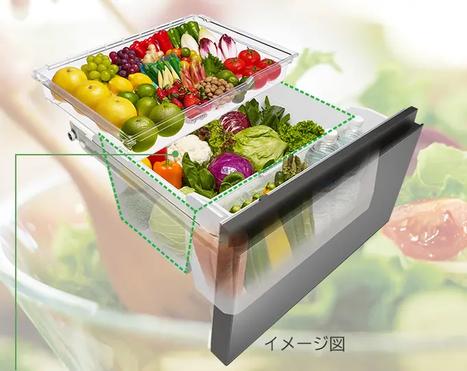 特長：新鮮スリープ野菜室 ： 冷蔵庫 ： 日立の家電品