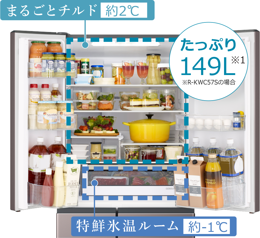 特長：まるごとチルド ： 冷蔵庫 ： 日立の家電品