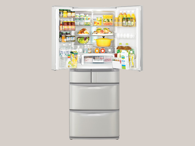6ドア 大型 冷蔵庫 520L 2011年製 日立 R-SF52AM 自動製氷 500Lクラス 