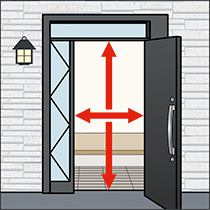 玄関を開けたときの幅や高さは十分にありますか？