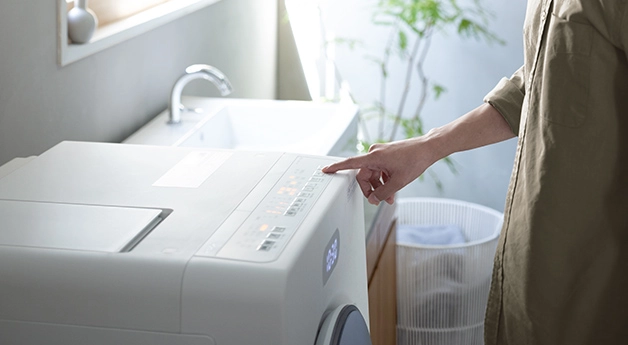 洗濯に不慣れでもボタンを押すだけ。