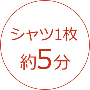 シャツ1枚約5分