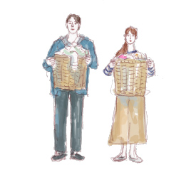 休日にまとめて洗う