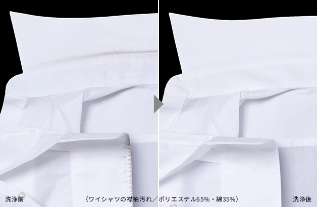 襟袖汚れもすっきり落とせる