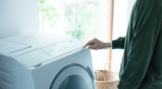 洗濯に不慣れでもボタンを押すだけ。