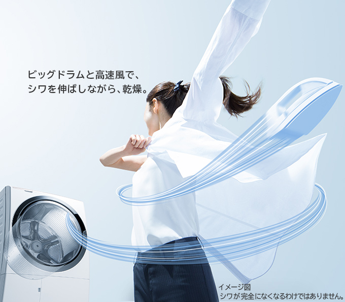 生活家電 洗濯機 特長：風アイロン ： 洗濯機・衣類乾燥機 ： 日立の家電品